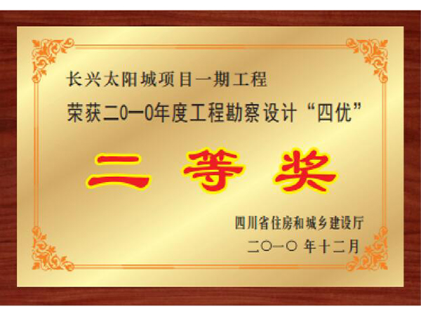 長(cháng)興太陽城項目一(yī)期工程二等獎